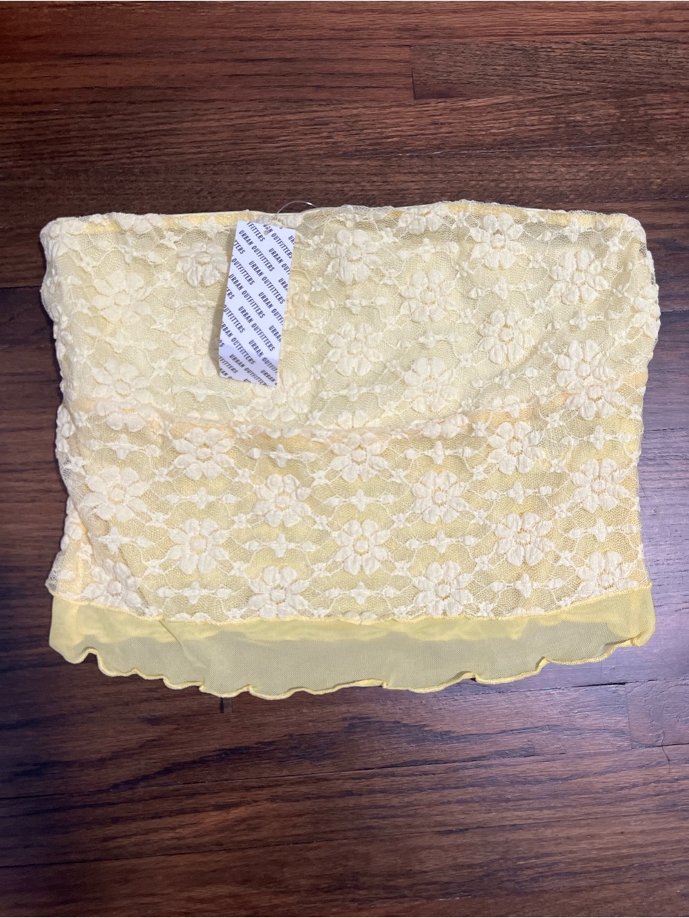 NEW Urban Floral Lace Tube Top Yellow L - Picture 5 of 9
